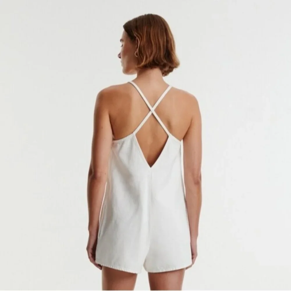 Denim Jean Berit Summer Romper/Playsuit/Overalls Shorts - Picture 3 of 15